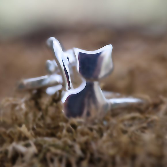 3/$25 🏷️  Sterling Silver Cat Ring Minimal Minimalist Ring Cat Tail Cute Ring - Picture 6 of 8